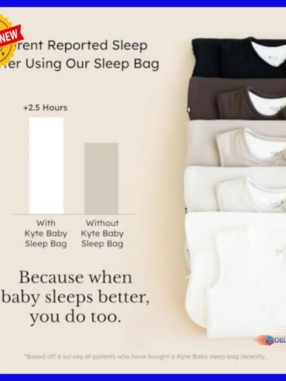 Medium Bamboo Rayon Sleep Bag for Babies Toddlers 2.5 Tog Wearable Blanket